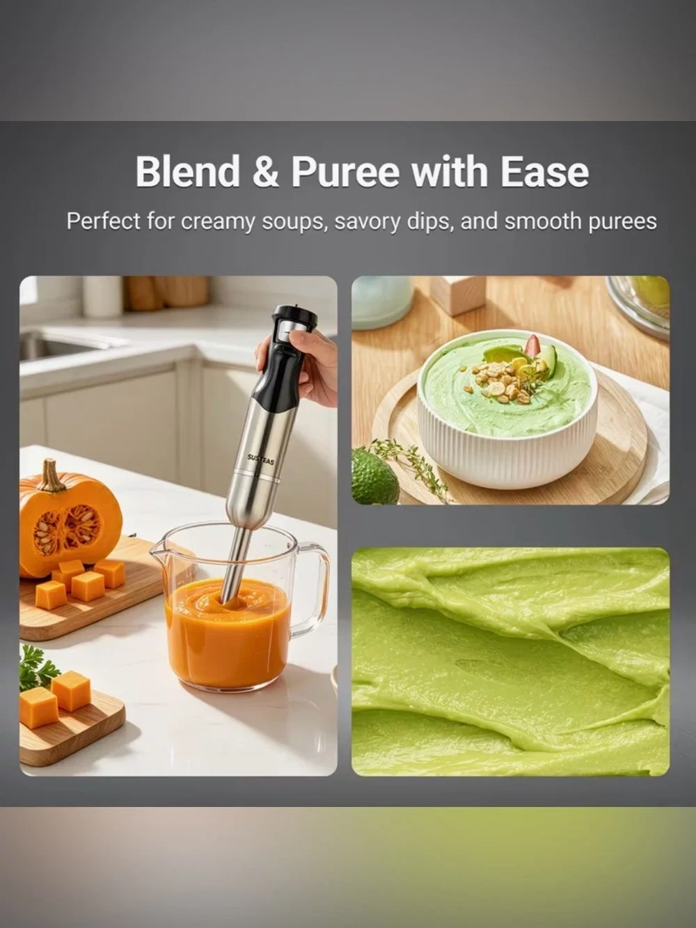 Black & Silver Immersion Hand Mixer with Attachments